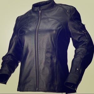 Black leather Biker Jacket-Z1r-  Brand New